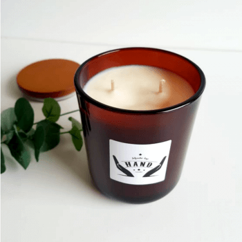 Aromatinės žvakės su mediniu dangčiu
